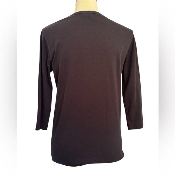 Get Lucky Y2K Black 3/4 Sleeve Embellished Pumpkin Sequin Design Top Size Small - Picture 5 of 12